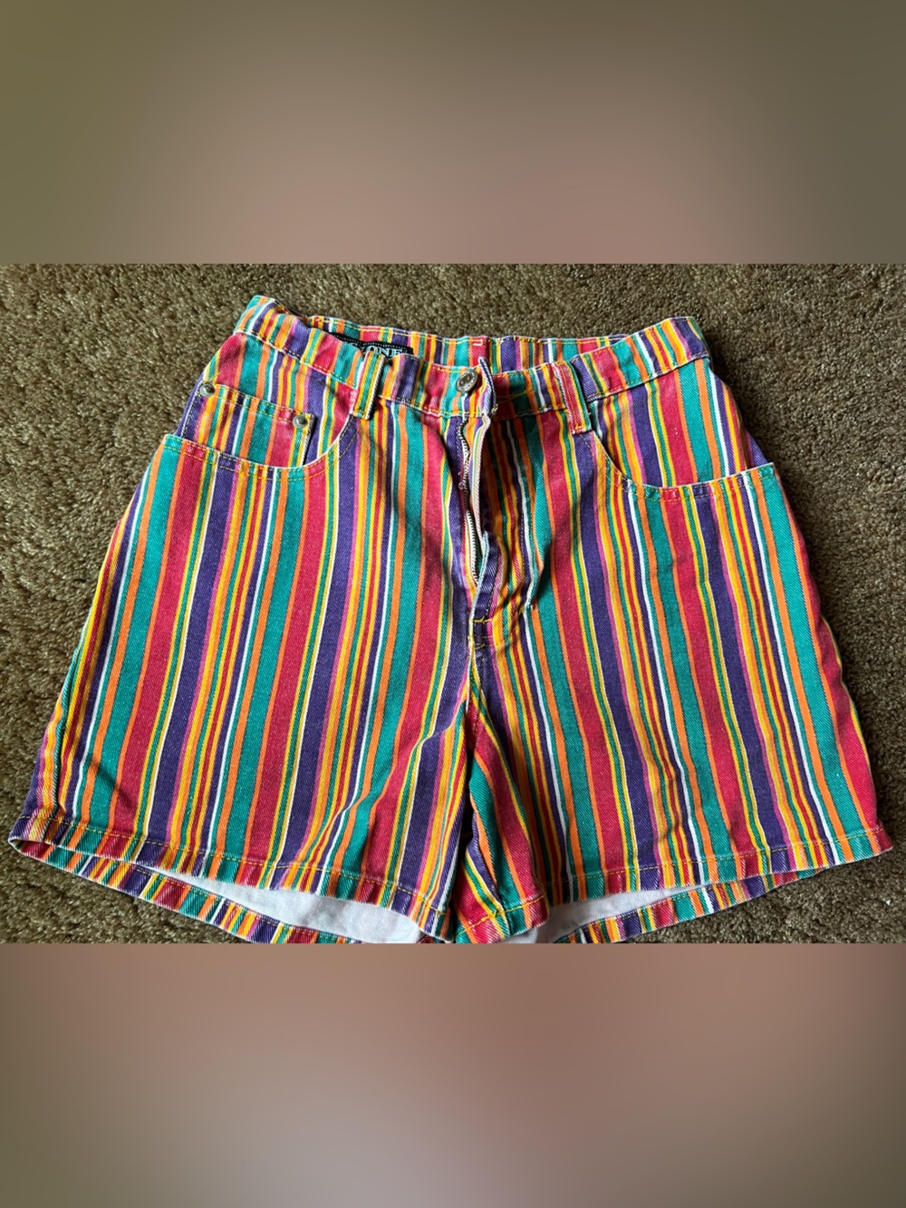 Striped Multicolor Women's Jean Shorts